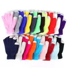 3 dedos de la pantalla táctil Girls Winter Knitted Magic Glove Smart Phone Gloves